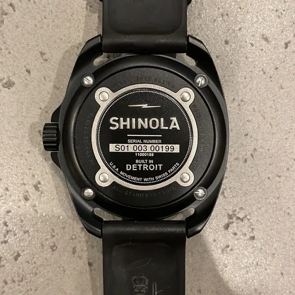 Men’s Shinola Watch, Black Face & Band - Picture 4 of 5